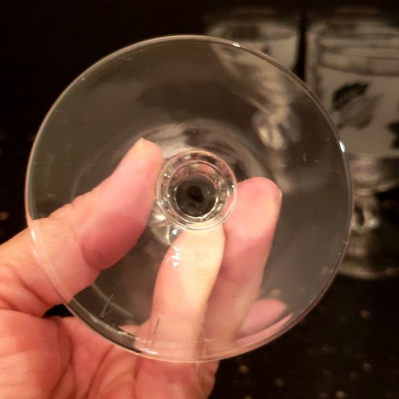 Libbey Frosted Silver Leaf Goblets Glasses Mid Century Modern Vintage Retro - Picture 8 of 9